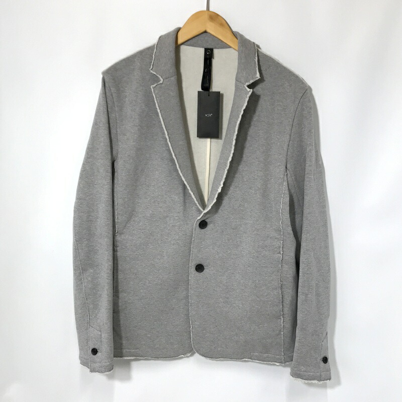 【中古】 wjk ジャージジャケット jersey jacket テーラードジャケット カジュアル シンプル メンズ Mサイズ グレー ダブルジェーケー アウター A13152◆