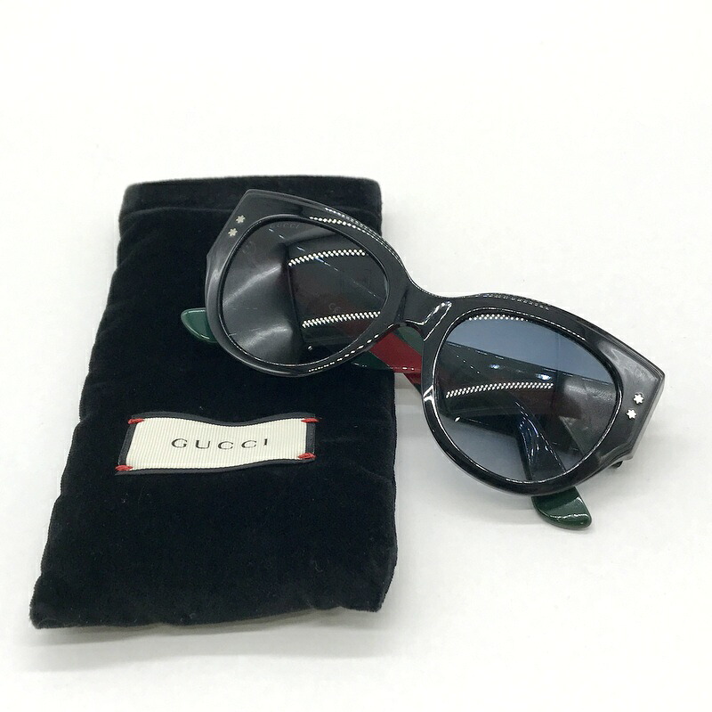 【中古】 GUCCI サングラス GG3864 S アイウェア メガネ フルリム ウェリントン ロゴ UV対策 カジュアル メンズ ブラック グッチ 服飾小物 B13209◆