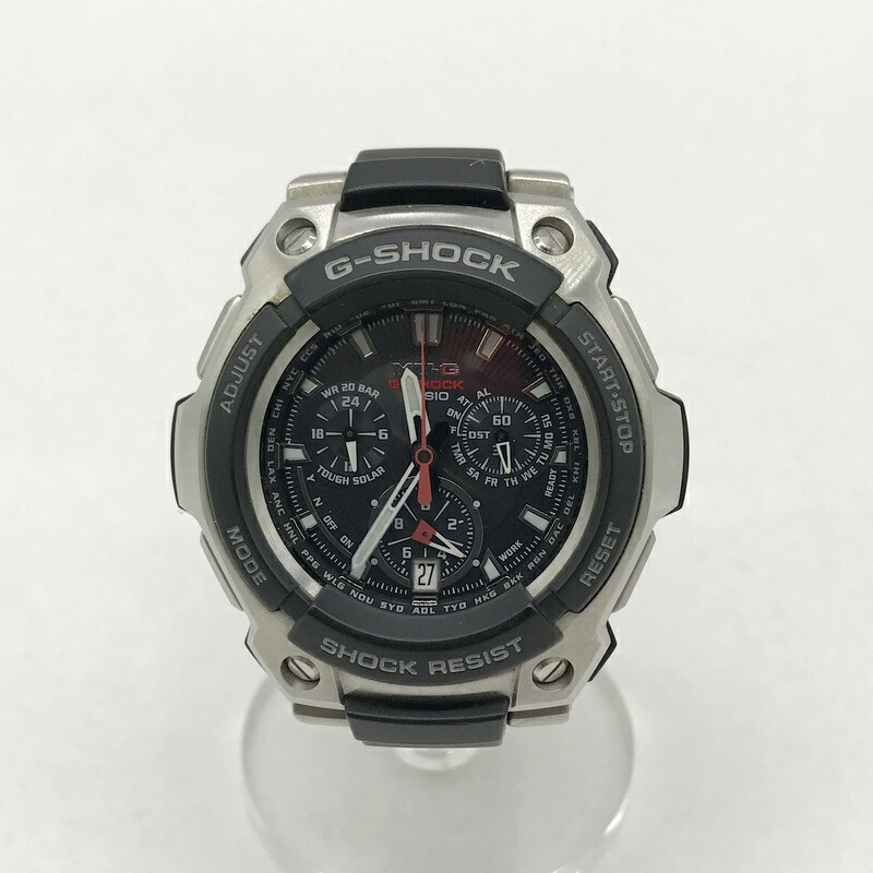 【中古】 CASIO G-SHOCK MT-G 腕時計 MTG-1000 ウォッチ 時計 ソーラー クロノグラフ Gショック カジュアル メンズ ブラック カシオ 服飾小物 B13301◆