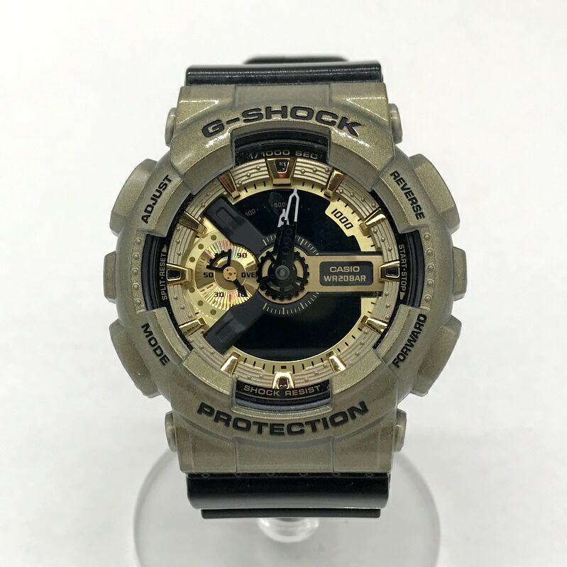 【中古】 CASIO New Era G-SHOCK ウオッチ 共同研究 GA-110NE ご覧なさる 石英 Gぼうぜん自失 時辰儀 雨合羽 心地好い メンズ  黒いこと カシオ 服飾小物 B13314◆