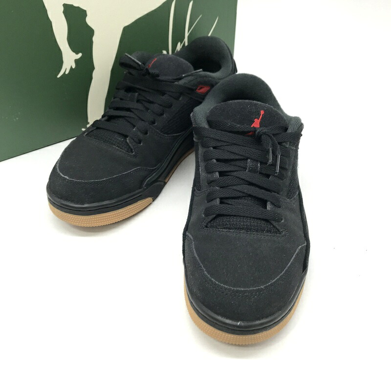 【中古】 Nike スニーカー Jordan Flight Court Black Gum HF3255-001 箱付き タグ付き ジョーダン フライトコート ブラック ガム シューズ メンズ 27.5cm ブラック ナイキ 靴 B13424◆