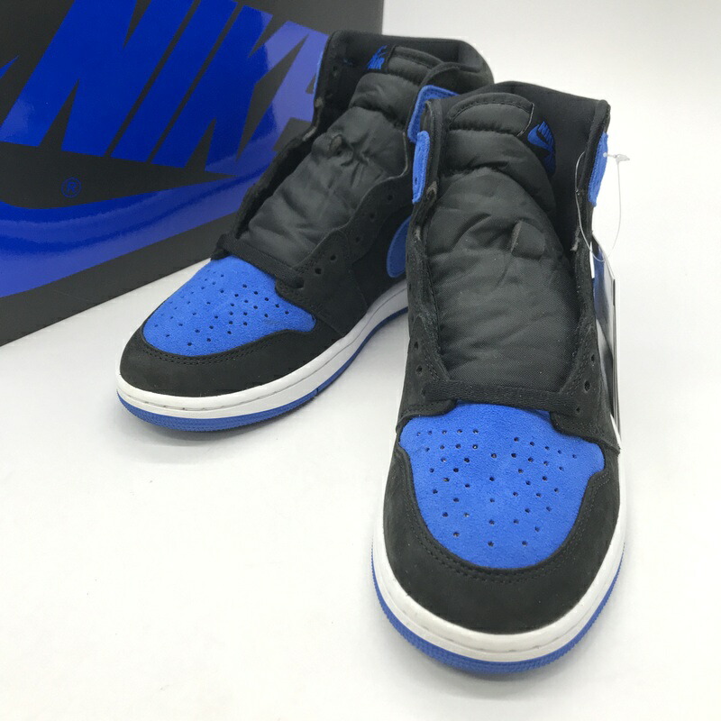 【中古】 Nike スニーカー Air Jordan 1 Retro High OG Royal Reimagined DZ5485-042 箱付き添い人 下げ札付き添い人 エアジョーダン1 レトロ ご機嫌 OG ロイヤル リイマジンド シューズ メンズ 27.5珊 黒いこと 青色 ナイキ 靴 B13757◆