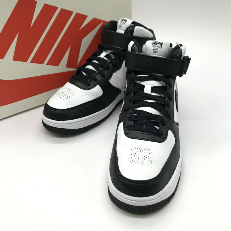 stussy×nikeエアフォースブラック アンド ライトボーン AIR FORCE 1 MID x STUSSY 'Black and Light Bone' ｜ FLY