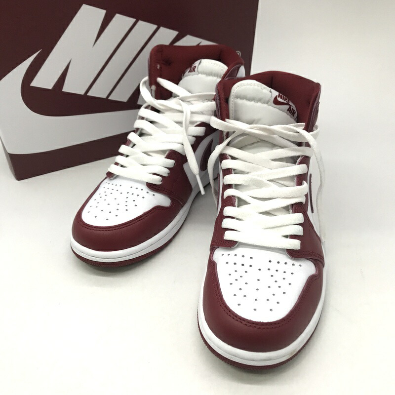 【中古】 NIKE スニーカー Air Jordan 1 Retro High OG Artisanal Red DZ5485-160 箱付き タグ付き エアジョーダン1 レトロ ハイ OG アーティザナルレッド シューズ メンズ 26cm ホワイト レッド ナイキ 靴 B13803◆