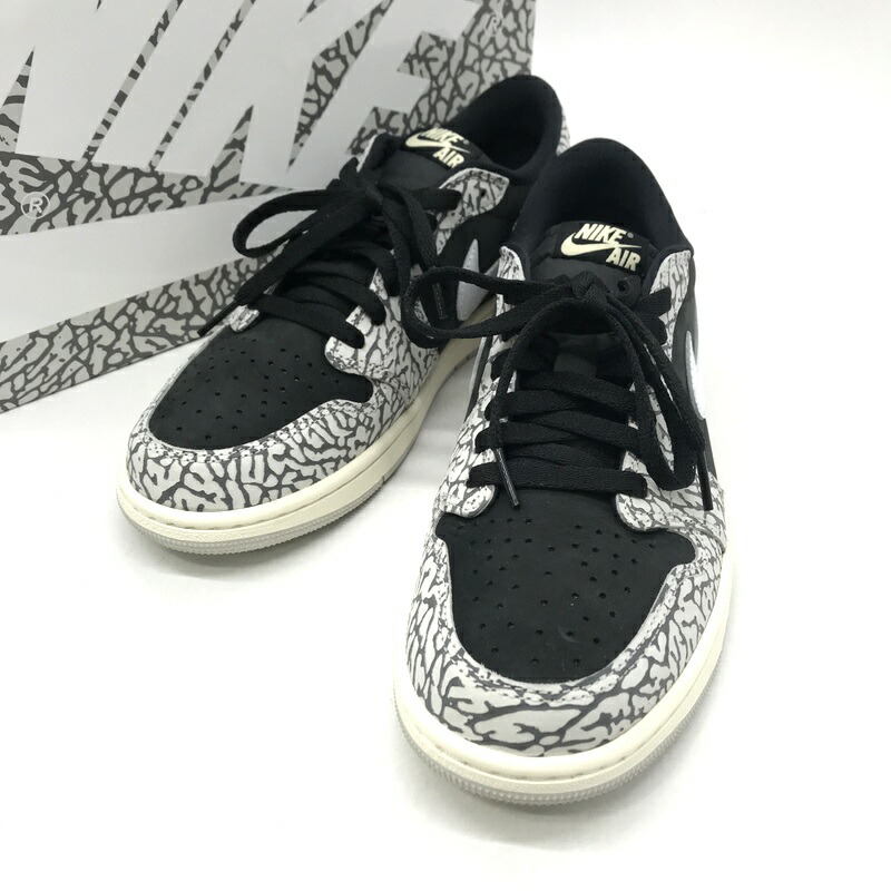 【中古】 Nike スニーカー Air Jordan 1 Retro Low OG Black Cement CZ0790-001 エアジョーダン1 レトロ ロー OG ブラックセメント シューズ メンズ 27.5cm ブラック グレー ナイキ 靴 B13863◆
