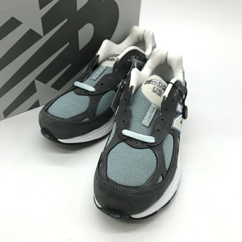 【中古】 KITH New Balance 口付け ニュー平衡にする スニーカー 990V3 Steel Blue M990KS3 新品負けず劣らず  メンズ 26珊 薄墨色 青色 靴 B13967◆ 靴-メンズ靴-スニーカー