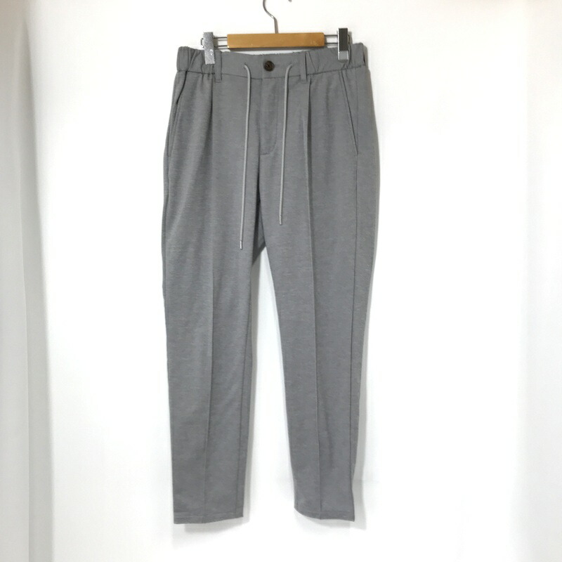 【中古】 WJK ダブルジェイケイ イージースラックスパンツ ピンタック 5198mj83f テーパードシルエット メンズ Lサイズ グレー ボトムス A14045◆