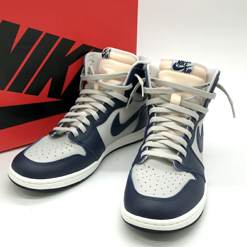 【中古】 NIKE ナイキ スニーカー AIR JORDAN 1 HI 85 BQ4422-400 メンズ 28.5cm グレー ネイビー 靴 B14091◆