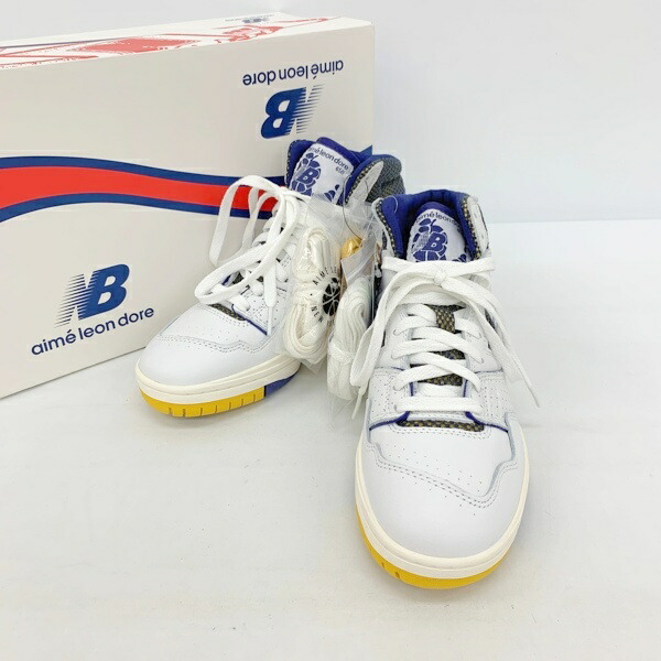 【中古】New Balance Aime Leon Dore ニューバランス エメレオンドレ スニーカー シューズ BB650RX1 美品 レディース 24cm ホワイト 靴 DF16045■