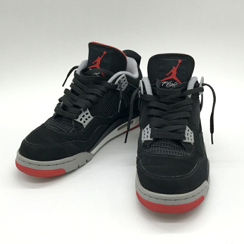 【中古】 NIKE ナイキ スニーカー AIR JORDAN 4 RETRO 308497-060 メンズ 27.5cm ブラック 靴 B14223◆