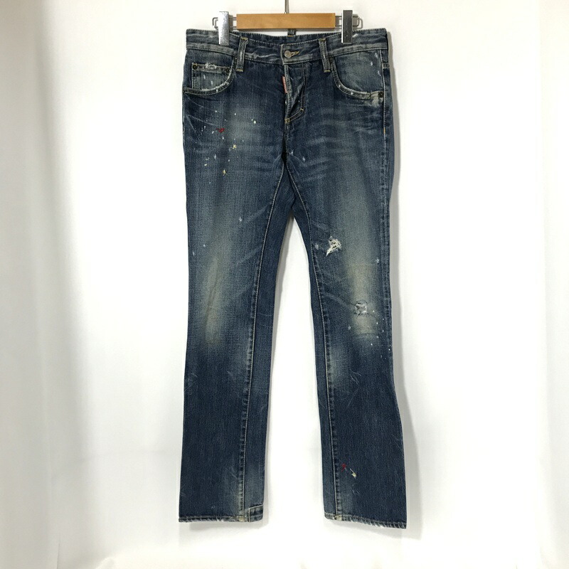 【中古】 DSQUARED2 ディースクエアード デニムパンツ ダメージ加工 メンズ サイズ46 Mサイズ相当 インディゴ ボトムス A14010◆