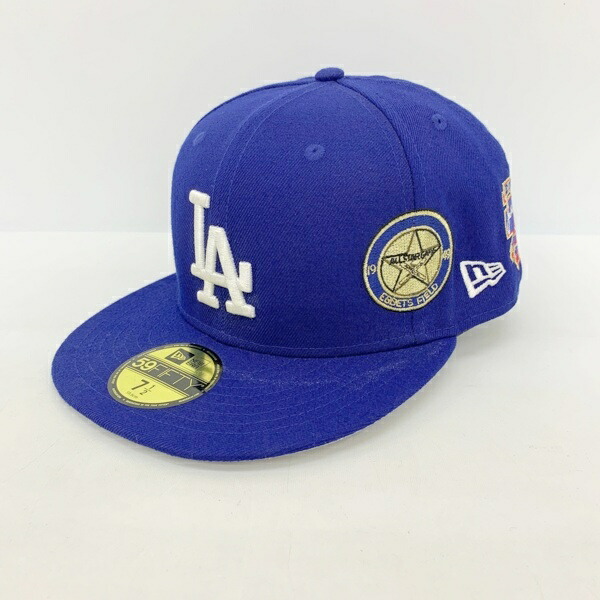 【中古】NEW ERA ニューエラ MLB LA DODGERS 50th ロサンゼルス ドジャース 50周年 ベースボールキャップ ボウシ 帽子 メンズ 59.6cm ブルー 服飾 DF16501■