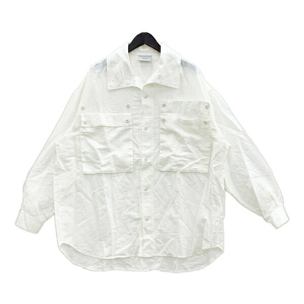 【中古】Iroquois イロコイ シャツ 長袖 C/F OVER COLLAR SH 377103 コットンリネン オーバーカラー メンズ サイズ2 M相当 ホワイト トップス DM16095■ 7,920円