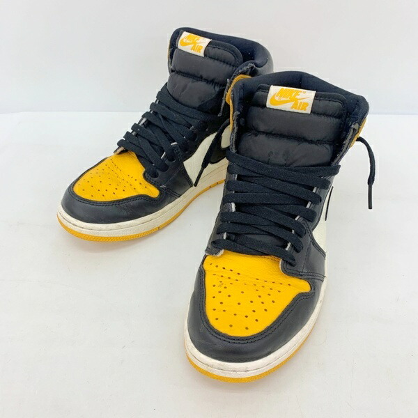 【中古】Nike ナイキ スニーカー シューズ Air Jordan 1 Retro High OG Taxi 555088-711 エアジョーダン1 レトロ ハイ OG タクシー メンズ 26.5cm イエロー 靴 DF16404■