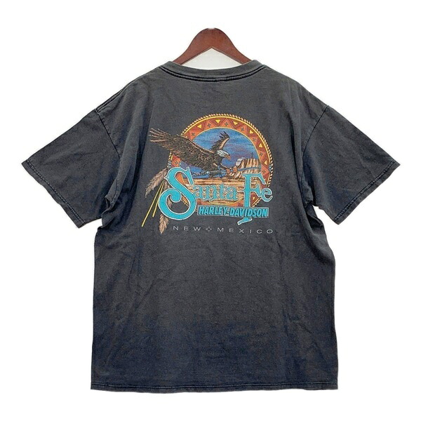 【中古】Harley Davidson ハーレーダビッドソン 1999 Tシャツ 半袖 カットソー Santa Fe サンタフェ メンズ XLサイズ ブラック トップス DM16450■｜福井の買取販売　サンステップ