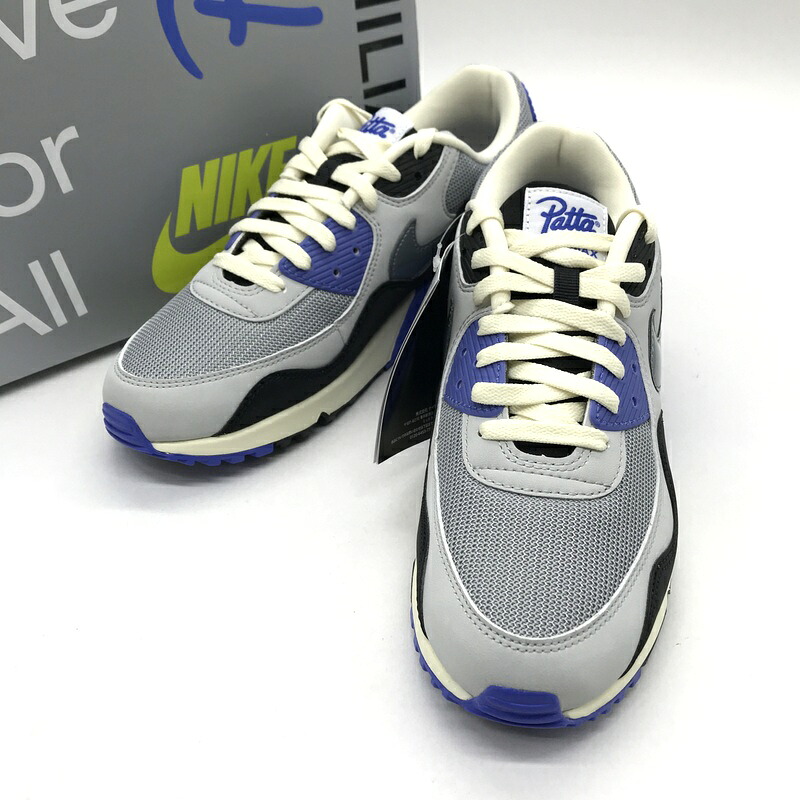 【中古】 Nike Patta ナイキ パタ スニーカー AIR MAX90 HF8814-002 メンズ 28cm グレー ブラック ブルー 靴 B14511◆