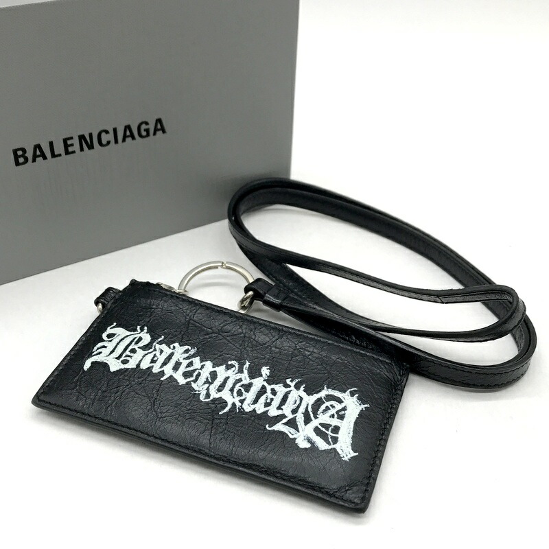 Balenciaga　ストラップ付きカードケース 新古品 バレンシアガ BALENCIAGA CASH カードケース付き