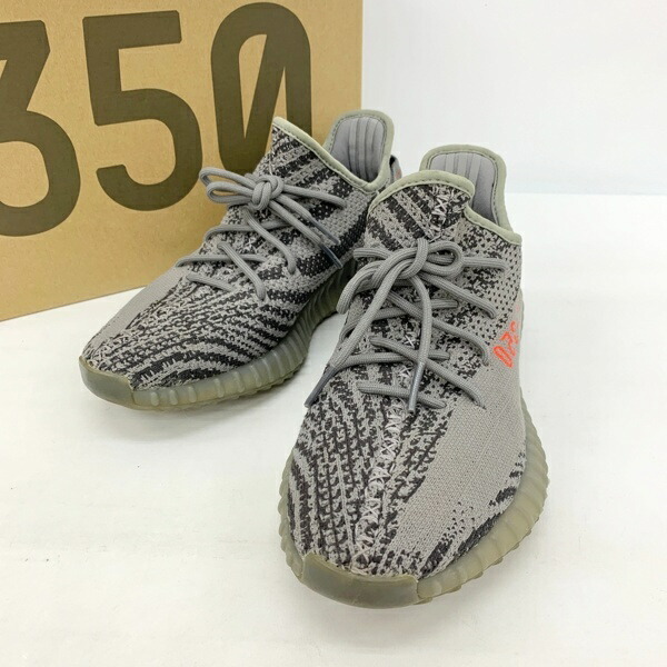 【中古】adidas KANYE WEST アディダス カニエウエスト スニーカー YEEZY BOOST 350 V2 BERUGA AH2203 イージー ブースト ベルーガ メンズ 28cm グレー 靴 DF16646■