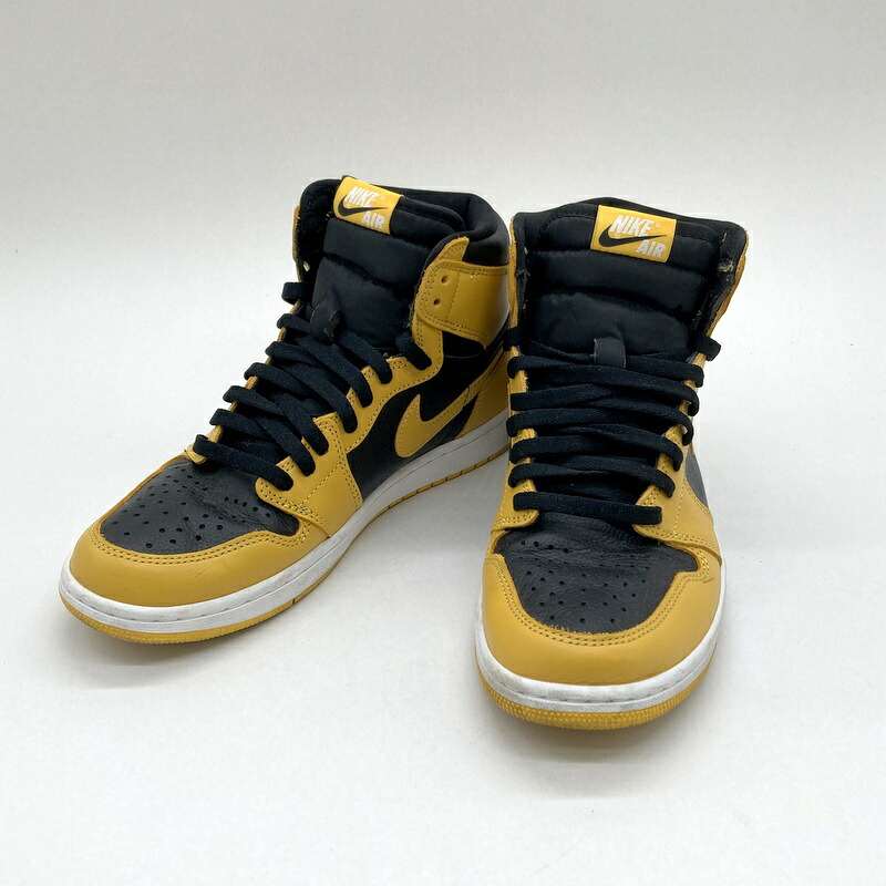 NIKE ナイキ スニーカー AIR JORDAN 1 555088-701 メンズ 27.5cm ブラック イエロー 靴 B14882◆