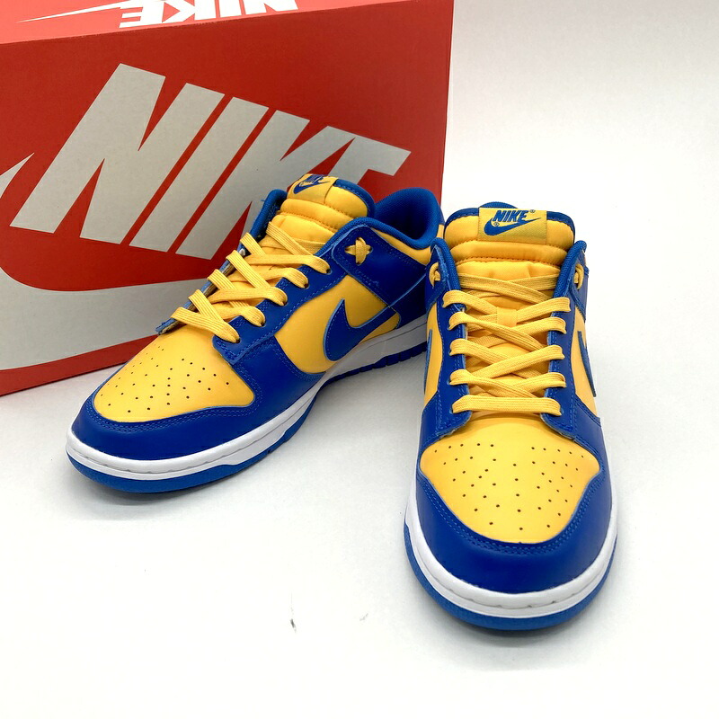 NIKE ナイキ スニーカー DUNK LOW RETRO DD1391-402 メンズ 27cm イエロー ブルー 靴 B14886◆
