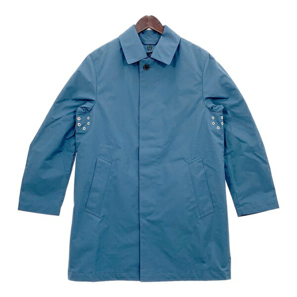 【中古】MACKINTOSH LONDON マッキントッシュロンドン DUNFORD SHORT PERTEX UNLIMITED パーテックスアンリミテッドステンカラーショートコート G1A65-150-26 メンズ サイズ36 ブルー アウター DM16589■