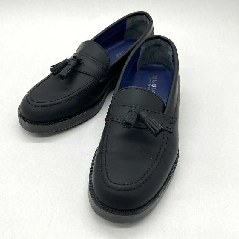 【中古】 BLOHM ブローム ローファー タッセル RUBBER SKIN メンズ 25cm ブラック 靴 B14903◆