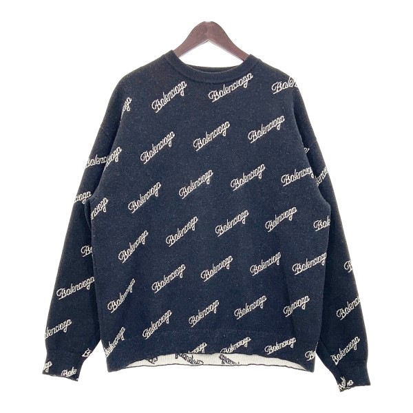 バレンシアガ クルーネックニットセーター デムナ期 総柄 全面ロゴ ジャガード 楽天市場】【中古】 BALENCIAGA （バレンシアガ） ﾛｺﾞ ｼﾞｬｶﾞｰﾄﾞﾆｯﾄ