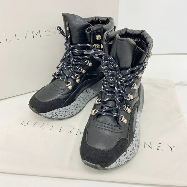 【中古】STELLA McCARTNEY ステラマッカートニー スニーカー シューズ ブーツ レディース サイズ35 ブラック 靴 DF17119■
