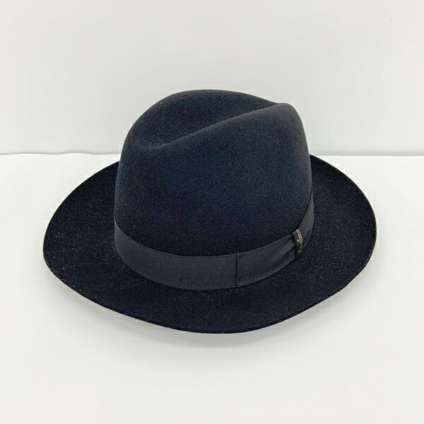 楽天市場】Borsalino ボルサリーノ フェルトハット ブラック 帽子 中古