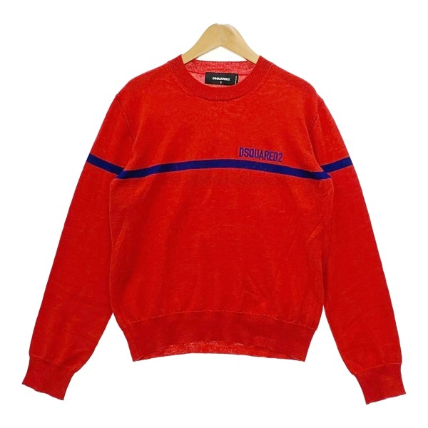 【中古】DSQUARED2 ディースクエアード ニット セーター S72HA1113 刺繍 ロゴ レディース Sサイズ レッド トップス DL17123■｜福井の買取販売　サンステップ