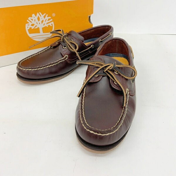 【中古】Timberland ティンバーランド デッキシューズ モカシン 革靴 EK 2EYE BOAT SHOES 25077 メンズ 26cm ブラウン 靴 DF17198■｜福井の買取販売　サンステップ 8,030円