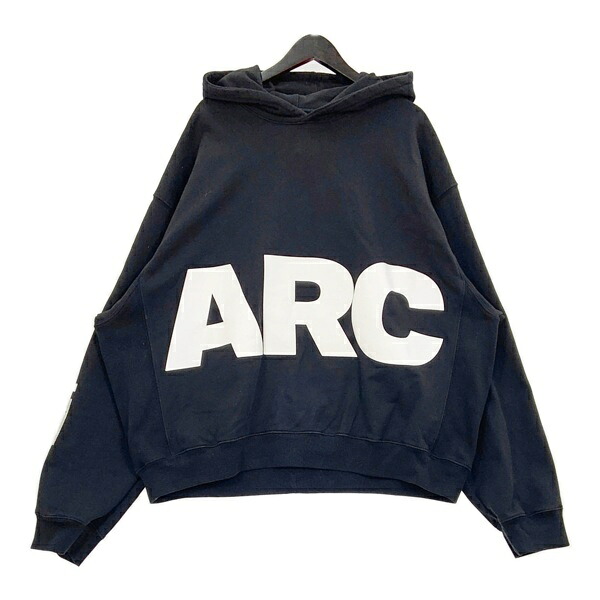 【中古】B1ARCHIVE ビーワンアーカイブ スウェット パーカー フーディー トレーナー OVERSIZED HOODIE SIDE PANEL メンズ Lサイズ ブラック トップス DM17168■