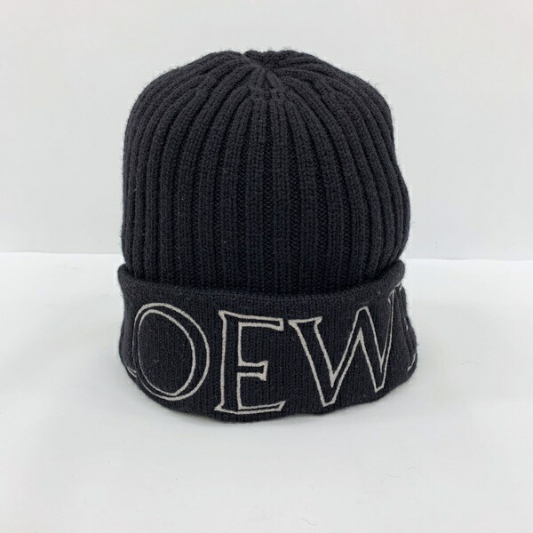 楽天市場】ロエベ(LOEWE) アナグラム ブローチ付ニット帽 ニット帽