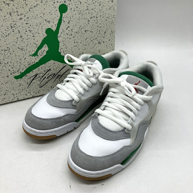【中古】 Nike ナイキ スニーカー Air Jordan 4 RM White Neutral Grey Wolf Grey Pine Green FQ7939-103 エアジョーダン4 メンズ 28cm ホワイト 靴 B15334◆