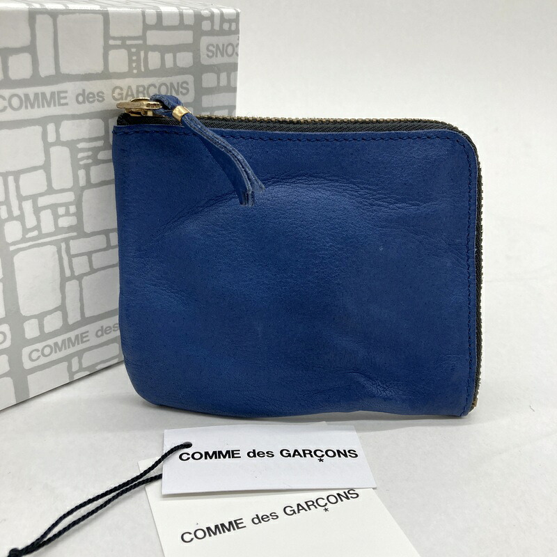 【中古】COMME des GARCONS コムデギャルソン 財布 SA3100WW 8Z-Y031-051 美品 ミニウォレット コインケース 男女兼用 ネイビー 服飾 B15613◆