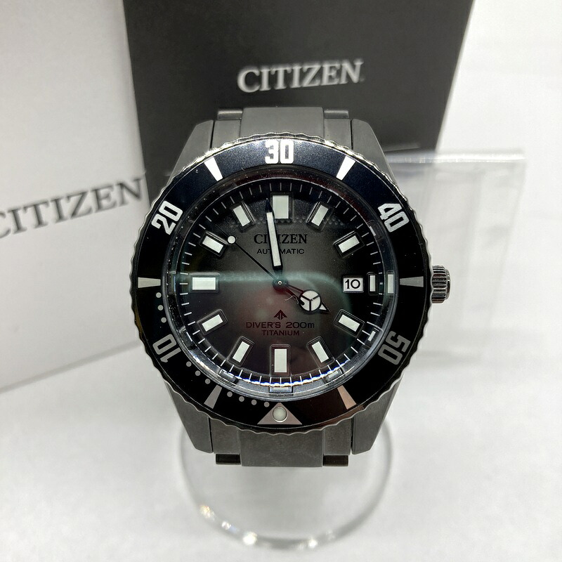 【中古】CITIZEN シチズン 腕時計 プロマスター マリンシリーズ メカニカルダイバー200m フジツボダイバー NB6025-59H 美品 メンズ ブラック 服飾 B15582◆