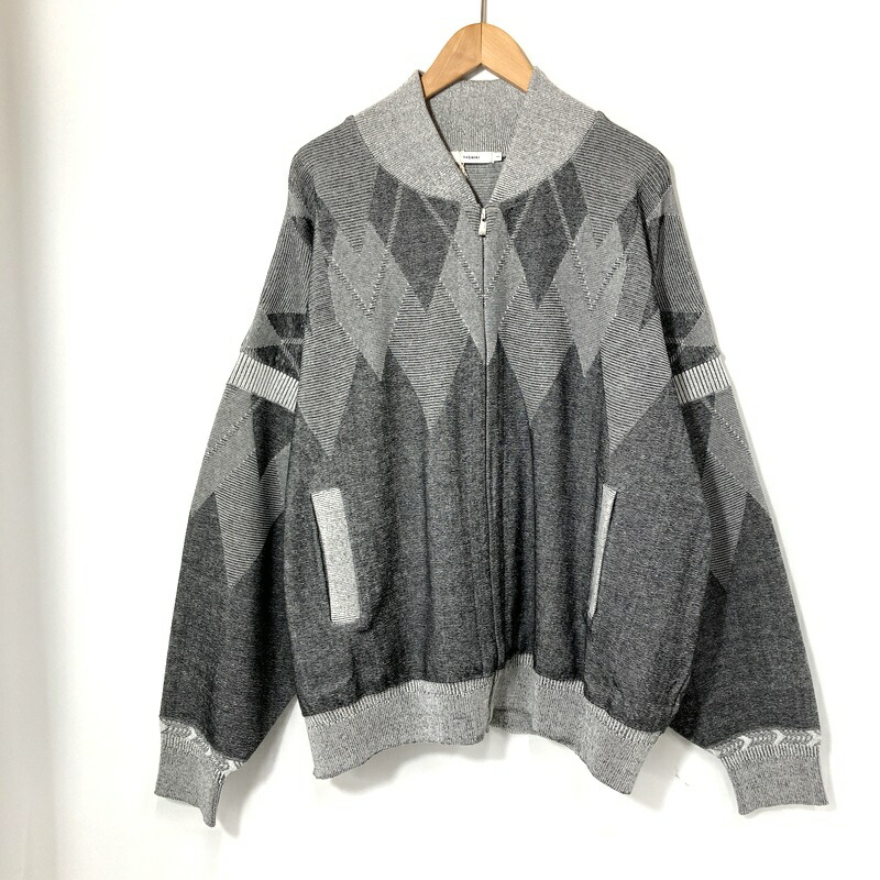 【中古】 YASHIKI ヤシキ ニットブルゾン 25SS YSK-25SS-KN01 メンズ サイズ1 Mサイズ相当 ミックスグレー アウター A15640◆
