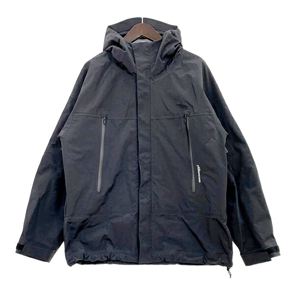 【中古】plllllleeeasse プリーズ マウンテンパーカー 24PLS-OT09 ナイロン ジャケット 3-layer shell jacket メンズ Lサイズ ブラック アウター DM17864■