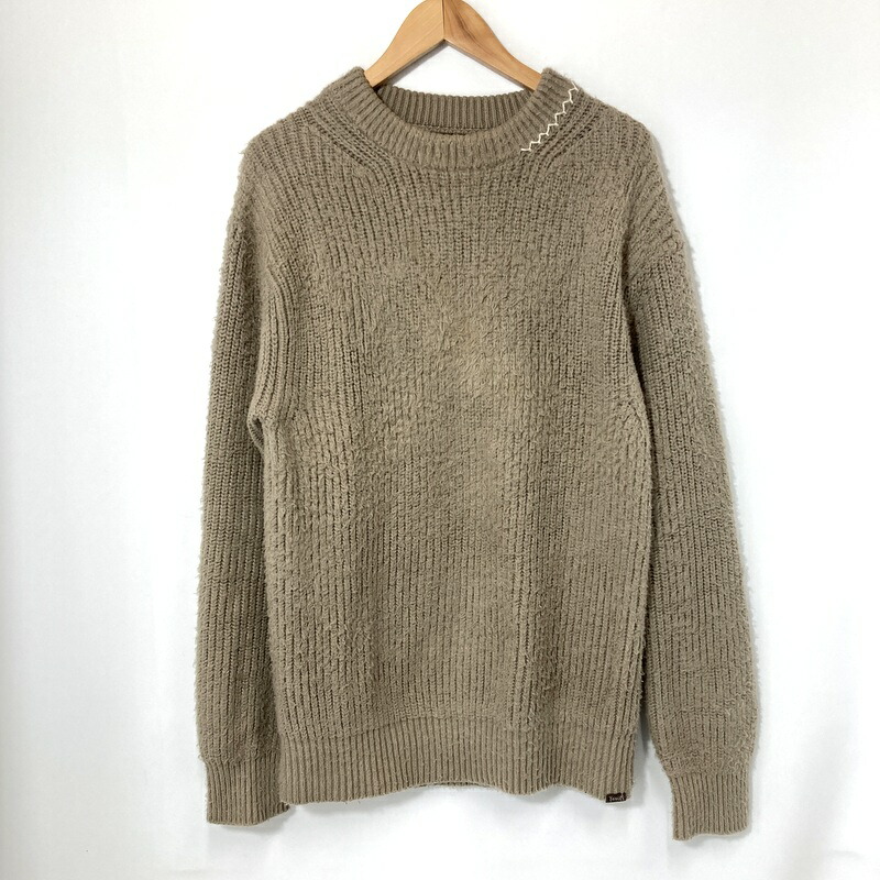 【中古】 YANUK ヤヌーク ニット セーター クルーネックシャギーニット 57243253 メンズ Lサイズ ベージュ トップス A15546◆