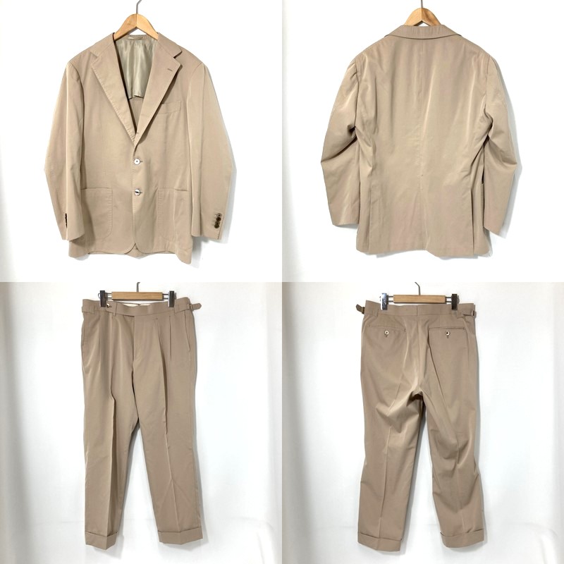 【中古】 RING JACKET MEISTER リングヂャケットマイスター スーツ RT023S62G 段返り 3B 背抜き シングル メンズ サイズ52 XLサイズ相当 ベージュ セットアップ A15605◆