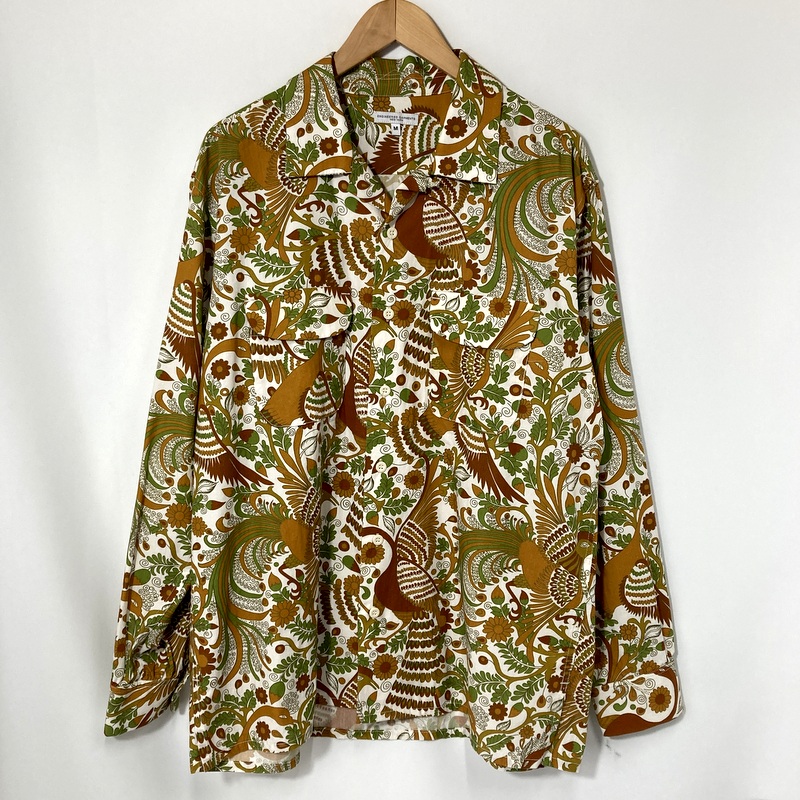 【中古】Engineered Garments エンジニアドガーメンツ Cotton Peacock Print コットンピーコックプリントシャツ WMGP-RG03 美品 メンズ Mサイズ ブラウン系 トップス A15589◆|福井の買取販売 サンステップ