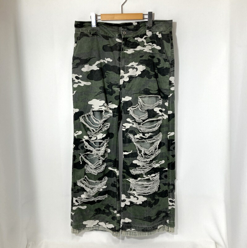 【中古】SUPPLIER 供給者 ディストレストダブルレイヤーケムリカモパンツ カーゴパンツ メンズ XL大きさ カーキ系 下つ方 A15576◆