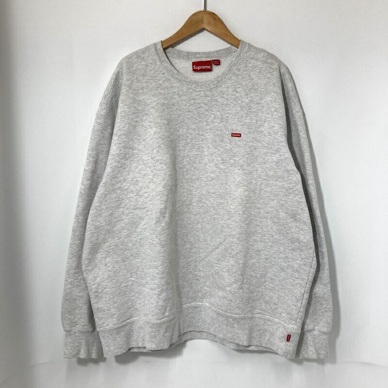 【中古】 Supreme シュプリーム 汗水 調教師 Small Box Crewneck スモールボックス席 労働者の一団のど首 メンズ XXL大きさ 薄墨色 トップス A15755◆
