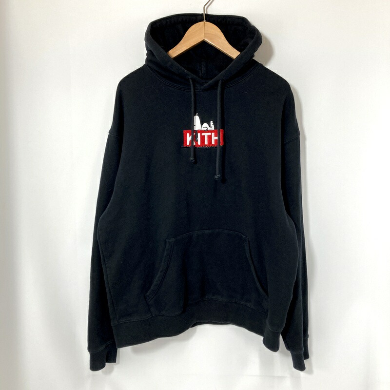 【中古】KITH × PEANTS キス ピーナッツ パーカー スヌーピー ドッグハウスフーディー カジュアル メンズ Mサイズ ブラック トップス A15829◆