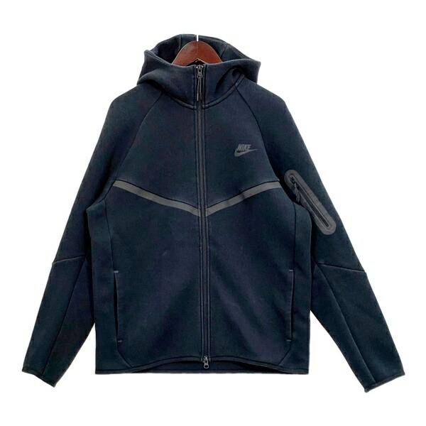 【中古】NIKE ナイキ スウェット パーカー フーディー TECH FLEECE FULL ZIP WIND RUNNER HOODIE HV0950-010 メンズ Lサイズ ブラック トップス DM18081■