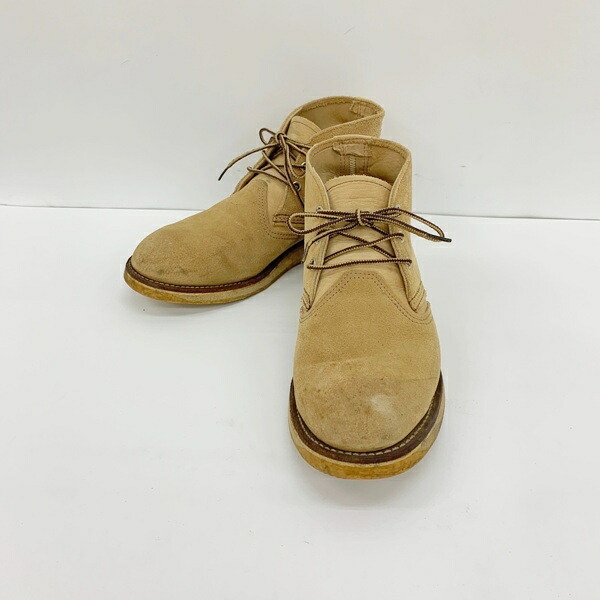 【中古】RED WING レッドウィング 3143 チャッカブーツ シューズ USA製 メンズ 27cm ベージュ 靴 DF18124■