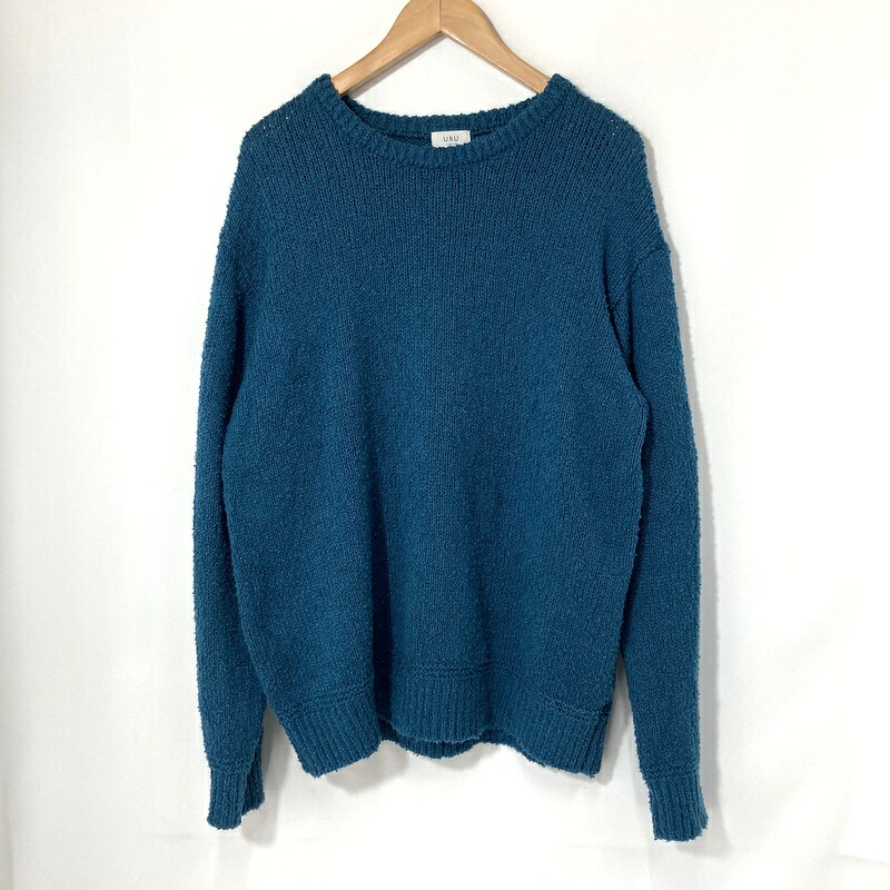 【中古】 URU ウル ニット セーター 25SUK02 日本製 古着 メンズ サイズ2 Mサイズ相当 ブルー トップス A15900◆