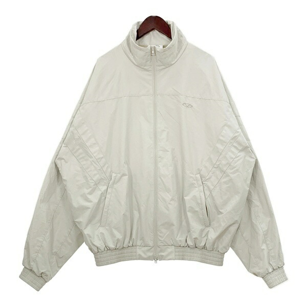 【中古】 VETEMENTS ヴェトモン トラックジャケット ホワイト オーバルロゴ ジャージ ナイロンジャケット メンズ Mサイズ オフホワイト アウター DM18192■
