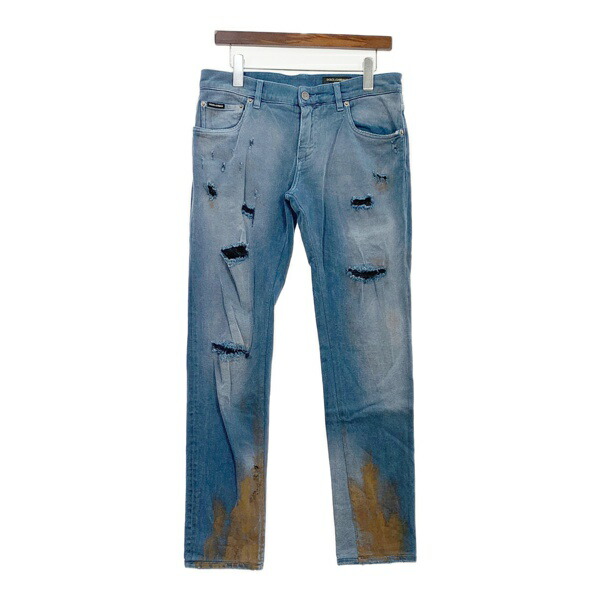 【中古】DOLCE\u0026GABBANA ドルチェ＆ガッバーナ 弗ガバ スキニー デニム ジーンズズボン下 メンズ 大きさ48 インディゴ ズボン DM18210■
