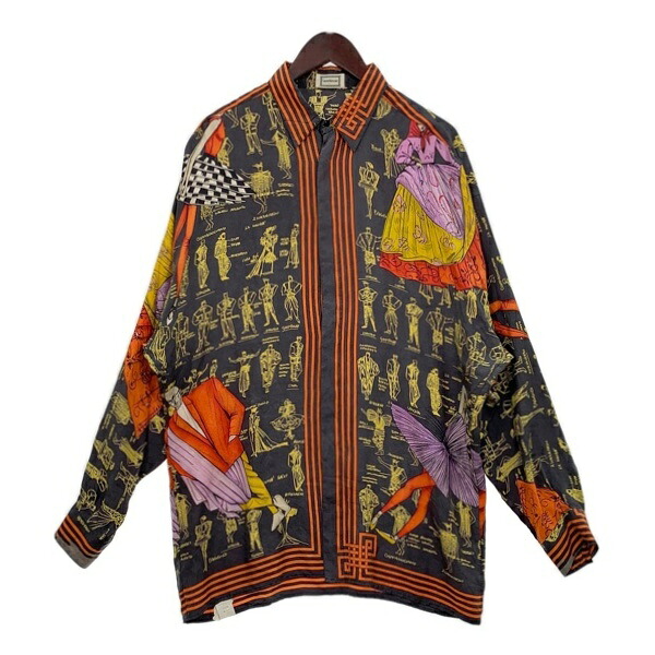 【中古】 Gianni Versace ジャンニ ヴェルサーチ シルクシャツ ヴィンテージ メンズ 46 Mサイズ相当 プリント柄 トップス DM18190■ 26,400円